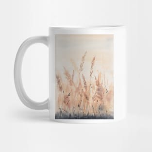 Grass Wildflowers watercolor art. Mug